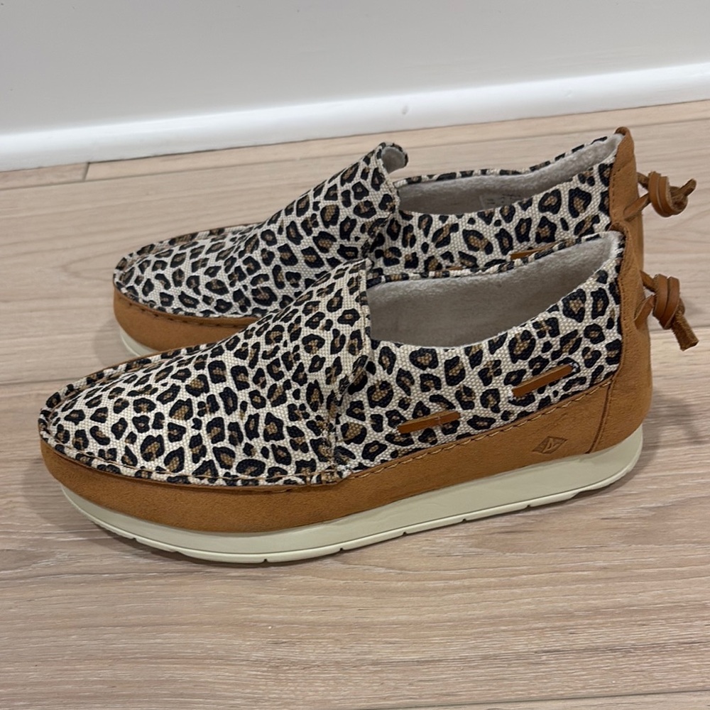 Sperry Moc-Sider Leopard Print Slip-On Women's Shoes